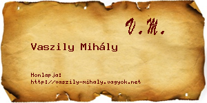 Vaszily Mihály névjegykártya